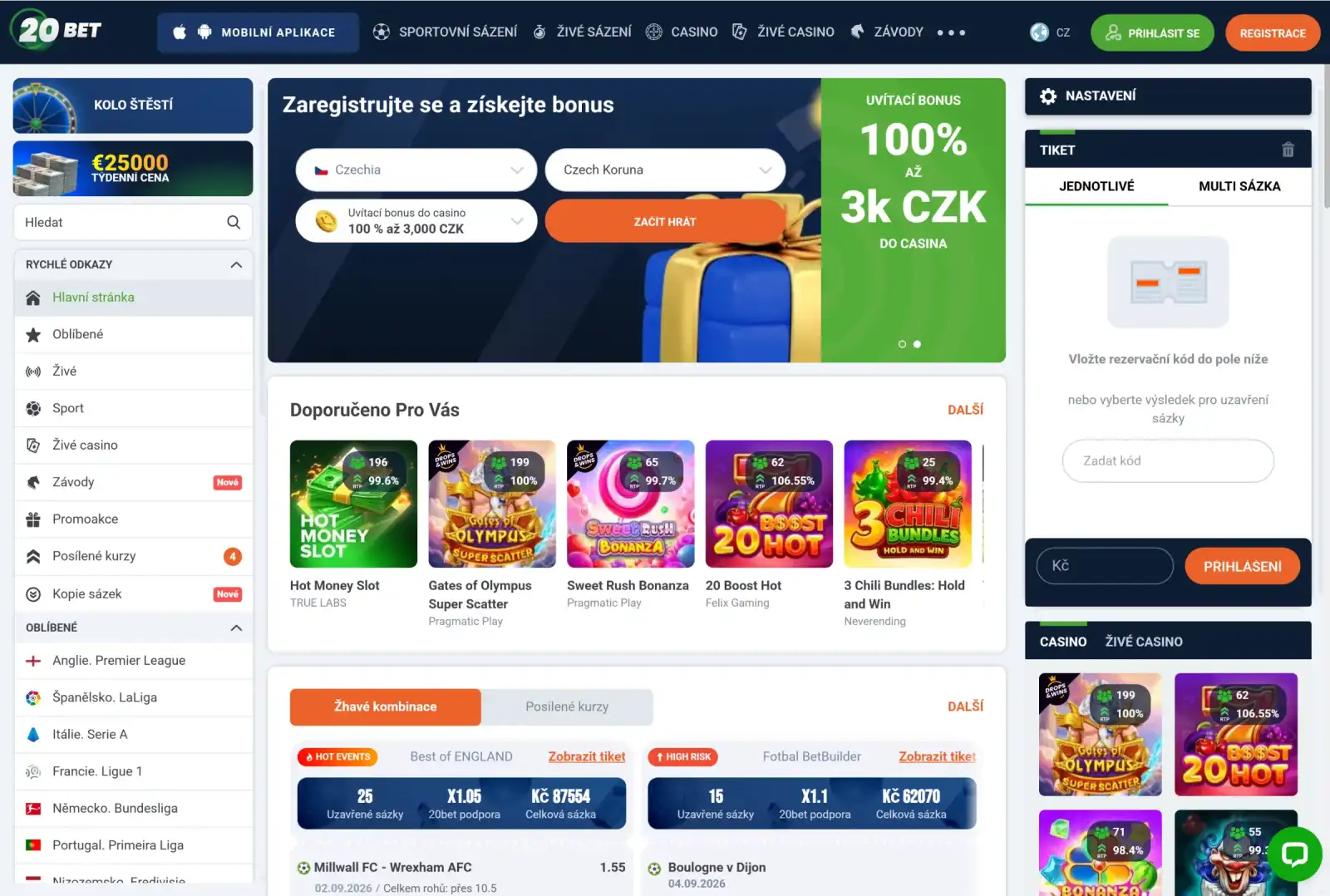 20Bet Online sázková kancelář